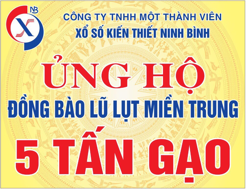 Công ty XSKT Ninh Bình ủng hộ người dân vùng lũ miền Trung.